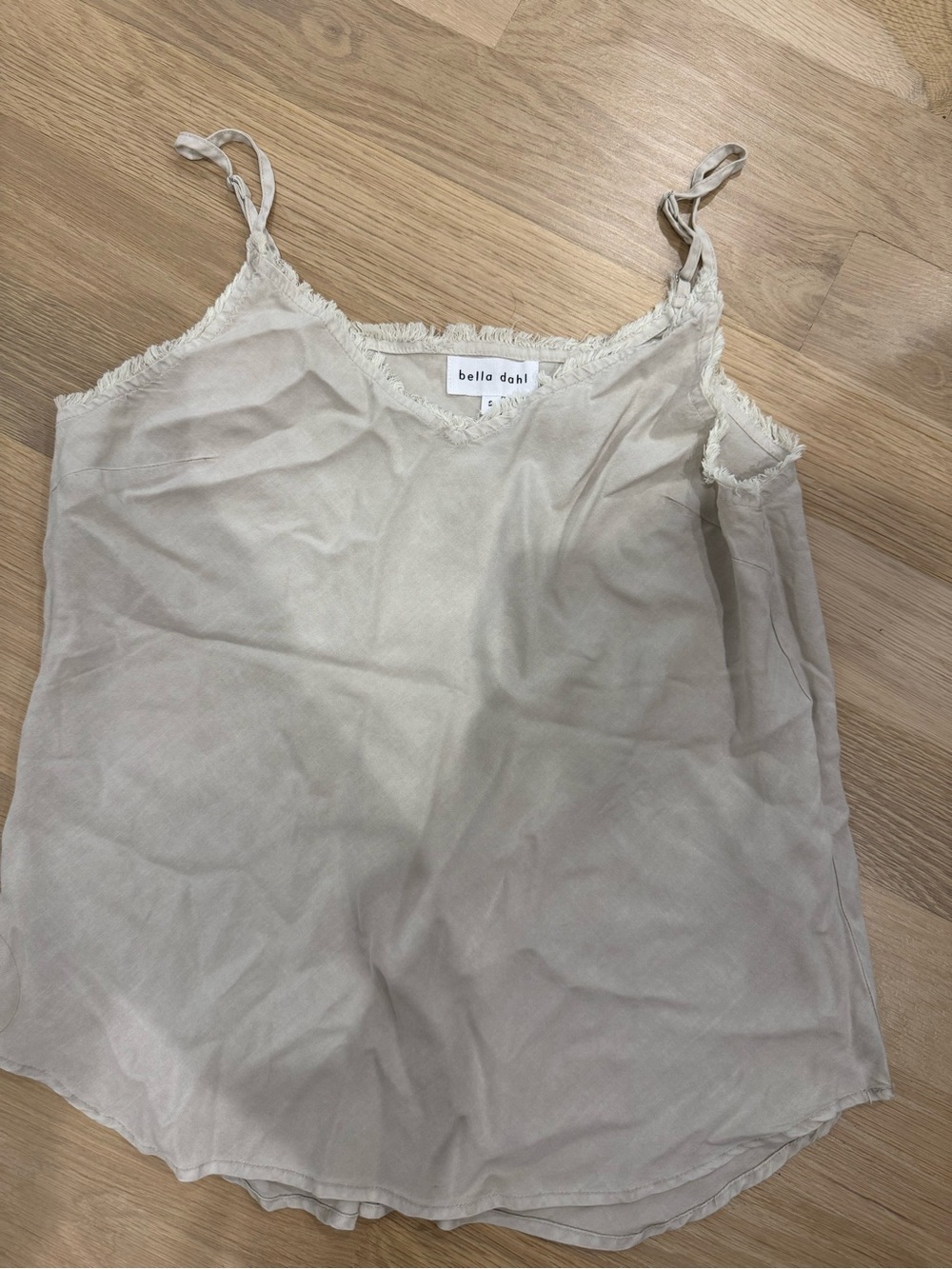 Bella Dahl Cream Lace-Trim Silk Camisole